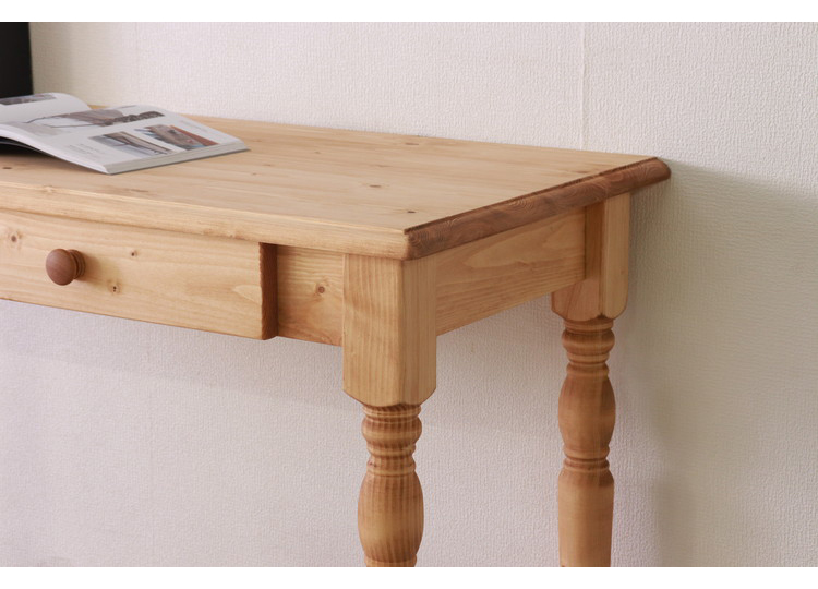 デスク 幅120cm 単品 天然木 パイン材 無垢材 コンパクト おしゃれ