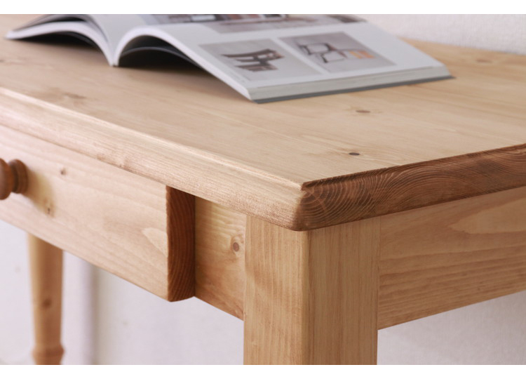 デスク 幅120cm 単品 天然木 パイン材 無垢材 コンパクト おしゃれ