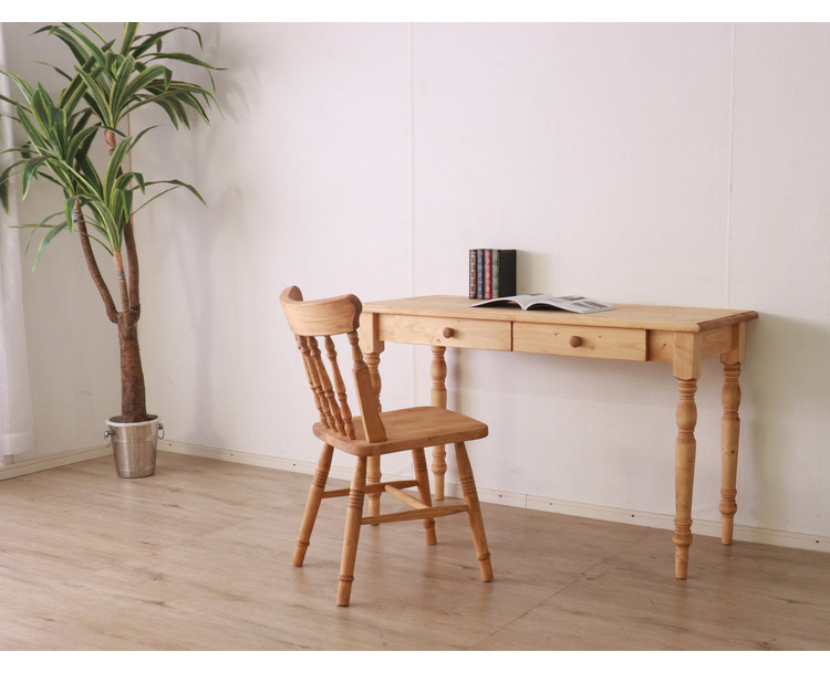 デスク 幅120cm 単品 天然木 パイン材 無垢材 コンパクト おしゃれ