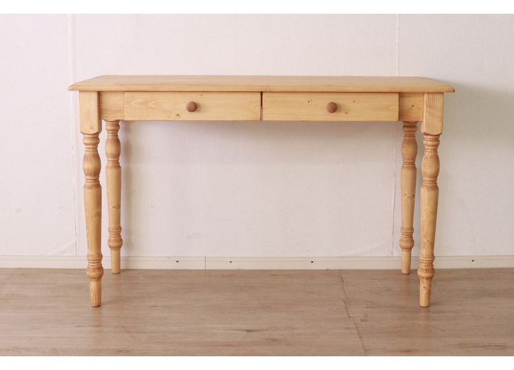 デスク 幅120cm 単品 天然木 パイン材 無垢材 コンパクト おしゃれ