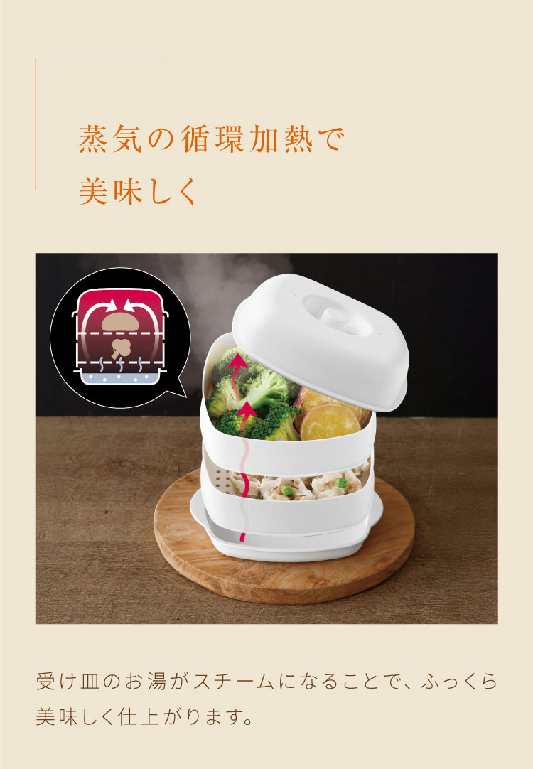 日本製 レンジで簡単 せいろ2段セット 2品同時調理 蒸し器 電子レンジ