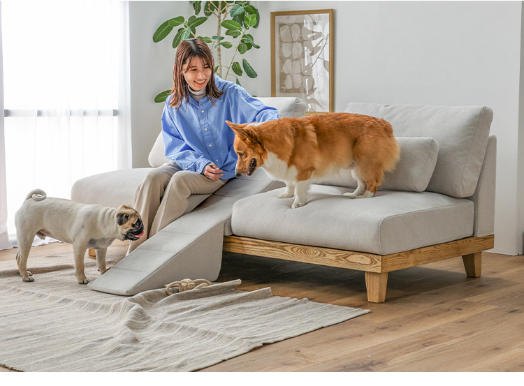 ソファ 3人掛け 幅184cm ペット対応 カバーリング ホワイト グレー