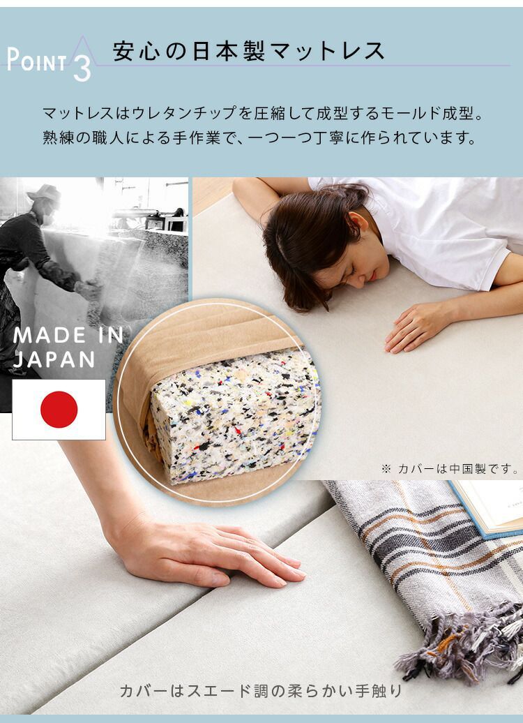 日本製 折りたたみ マットレス セミダブル 三つ折り 高反発 高密度 か