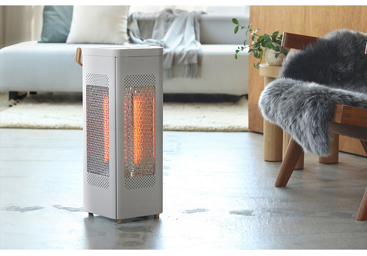 WOOD STYLE トライアングルヒーター 三面 広範囲 ハンドル付 ダイヤル式 木目調 首振りなし 転倒時自動オフ 温度ヒューズ 7モード グレージュ THREEUP スリーアップ【送料無料】 WOOD STYLE トライアングルヒーター 三面 広範囲 ハンドル付 ダイヤル