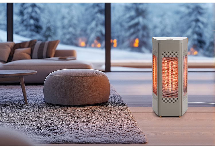 WOOD STYLE トライアングルヒーター 三面 広範囲 ハンドル付 ダイヤル