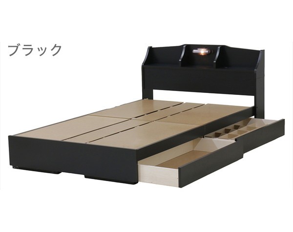 日本製 ベッドフレーム + 二つ折り ポケットコイル マットレス ダブル 