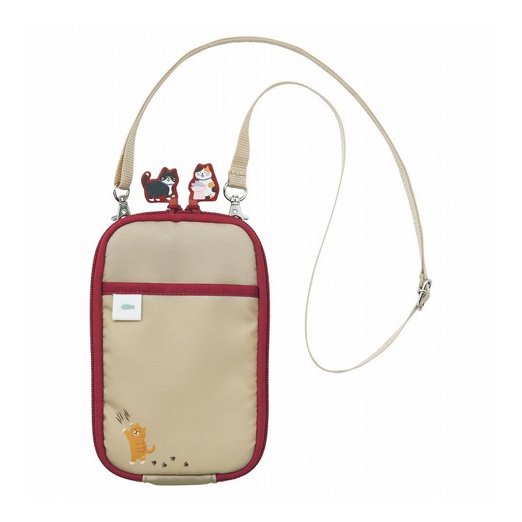 LIHIT LAB. にゃんシーン ショルダーポーチ ビスケットベージュ