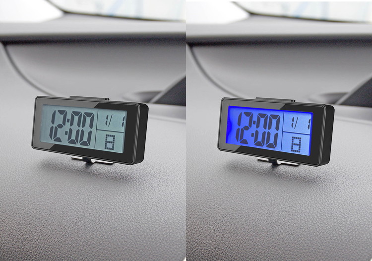 カシムラ 車載用コンパクトクロック2 電池式 CR2032 バックライト付き