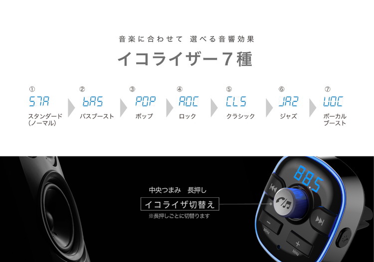 カシムラ USB充電式FMトランスミッター フルバンド エアコン取付け KD