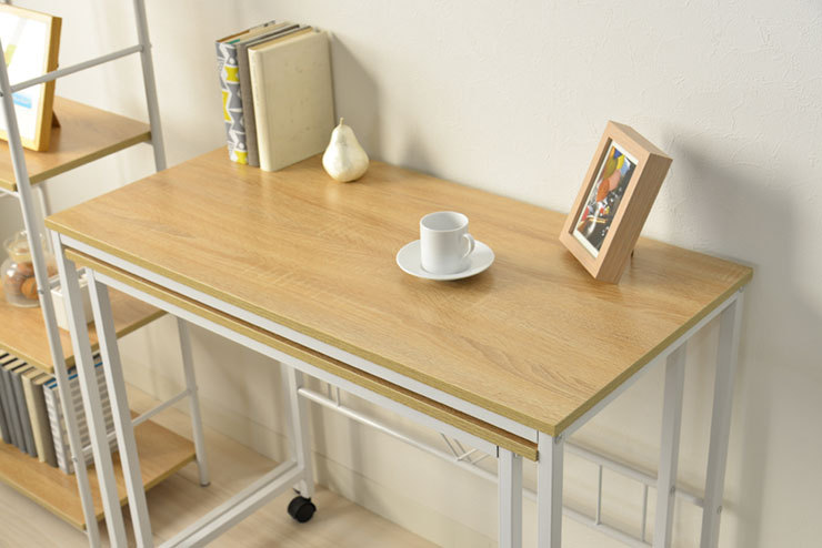 デスク 幅84cm キャスター付き 机 PCデスク 学習机 キャスター付