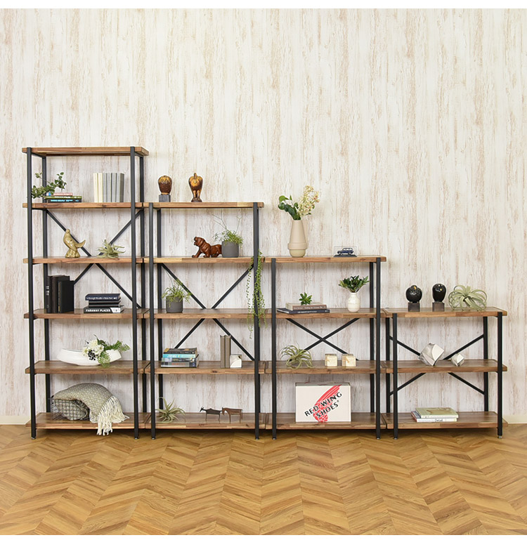 【新品】収納ラック ナチュラル 木目調 突っ張りラック 幅78cm オープンラック 幅78cm 5段 シェルフ FJ-W78-5段 木目調 おしゃれ
