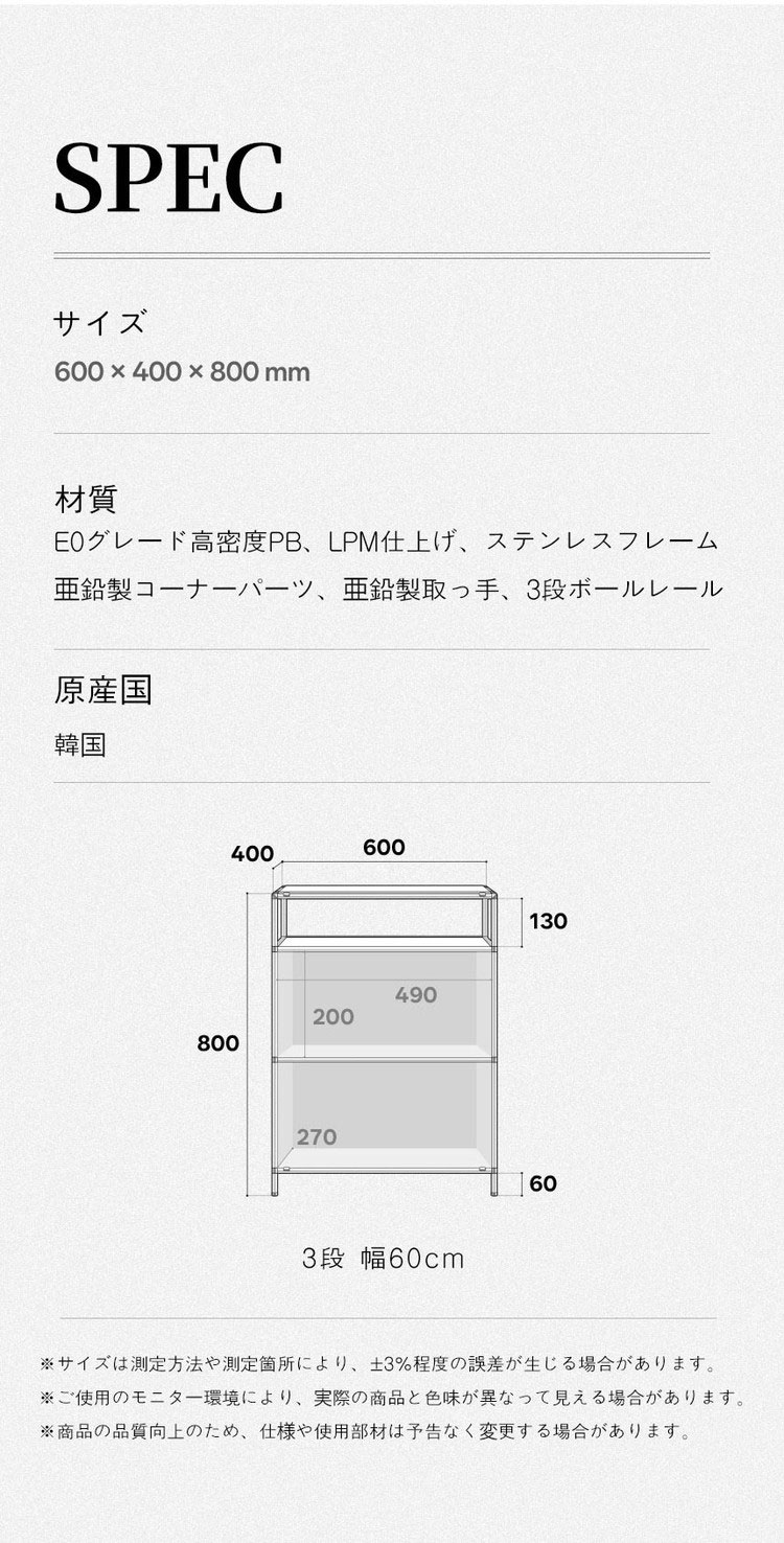 ステンレスモジュールキャビネット 60cm 2段 完成品 オールステンレス