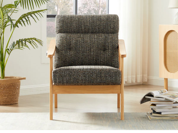 ソファ 木肘ソファ 1人掛け 肘付き 幅68cm 座面にポケットコイル使用