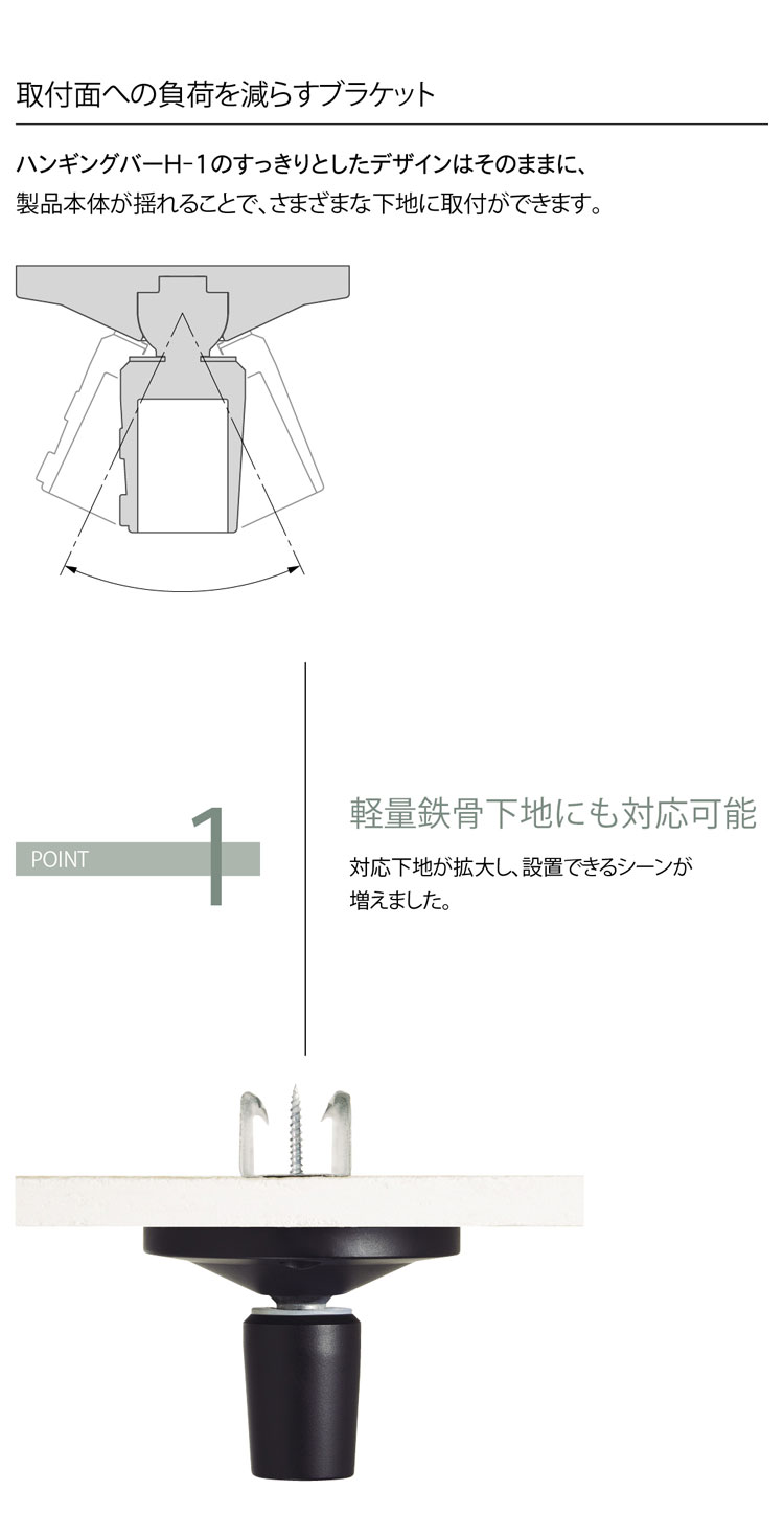 ハンギングバー 天井付Cタイプセット 90×47cm TOSO 日本製 ハンガー