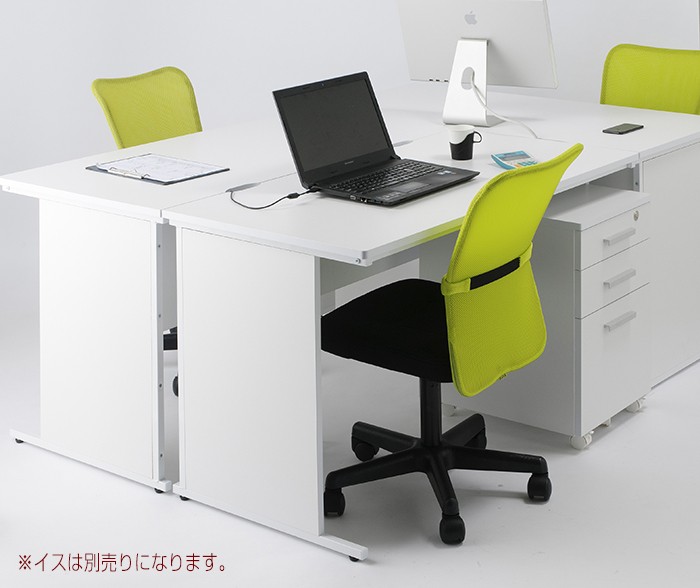 リコメン堂 オフィス デスク 幅140 + オフィスワゴン 2点 セット 
