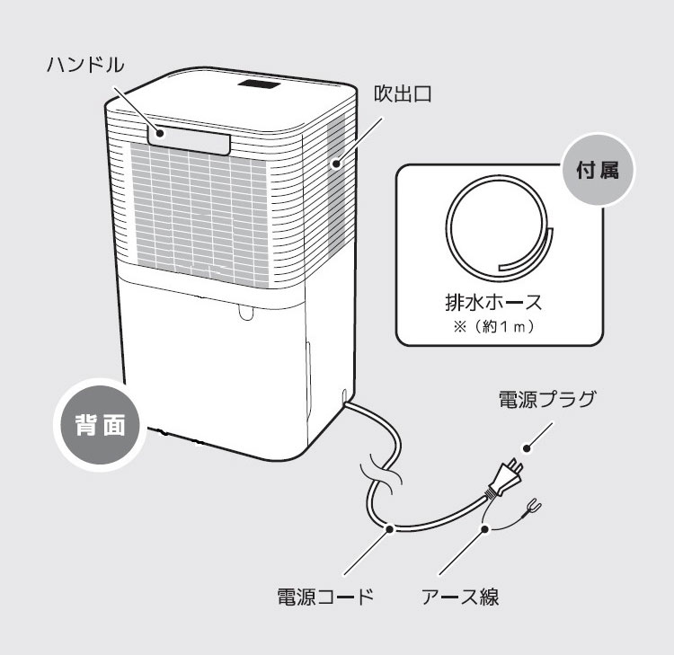 ベルソス イオン機能付き コンプレッサー式 除湿機 6L 7L ホワイト