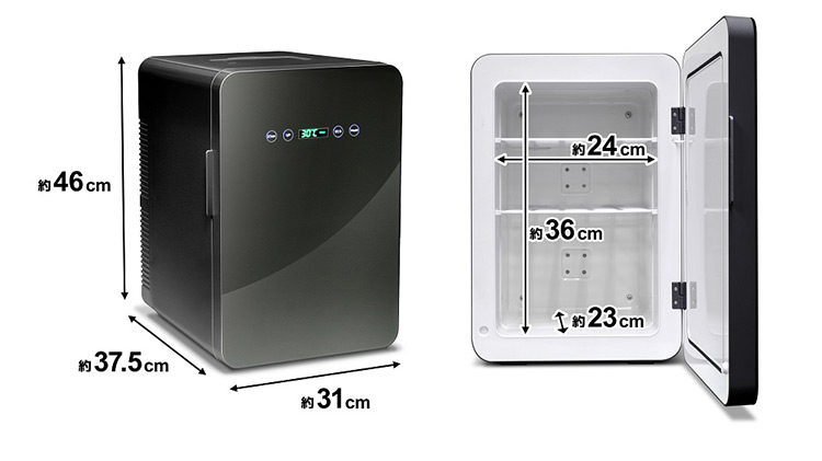 ベルソス 家庭用 車載用 2電源対応 24L ダブルペルチェ冷温庫 保冷