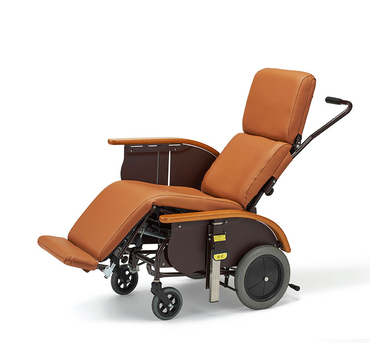車椅子ピジョンタヒラ製のフルリクライニングキャリー FC-120 ハビナース 『フルリクライニングキャリーFC-120シリーズ サイド