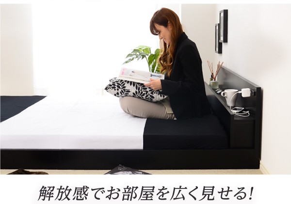 がかかりま 宮棚 リコメン堂 - 通販 - PayPayモール コンセント付きフロアローベッド -スリード- シングル マットレス付き(代引き不可) きでの