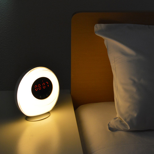 目覚まし時計 ライトアップヘルシー 目覚まし FMラジオ LEDライト付き