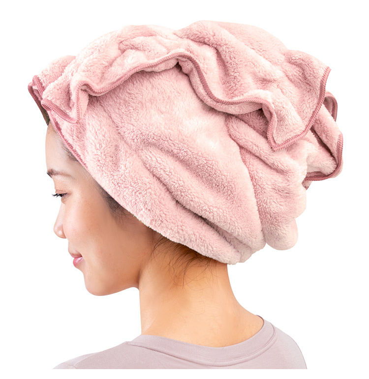 ヘアドライタオル FUWAP フワップ ピンク タオル バス 吸水 速乾 時短
