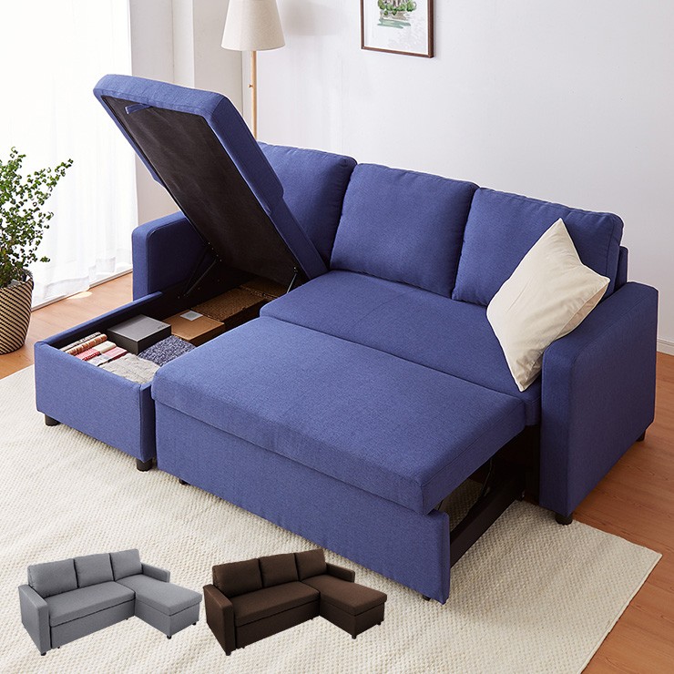 ☆Pippi☆ ネイビー L字型ソファ 収納付き 7094669.jpg