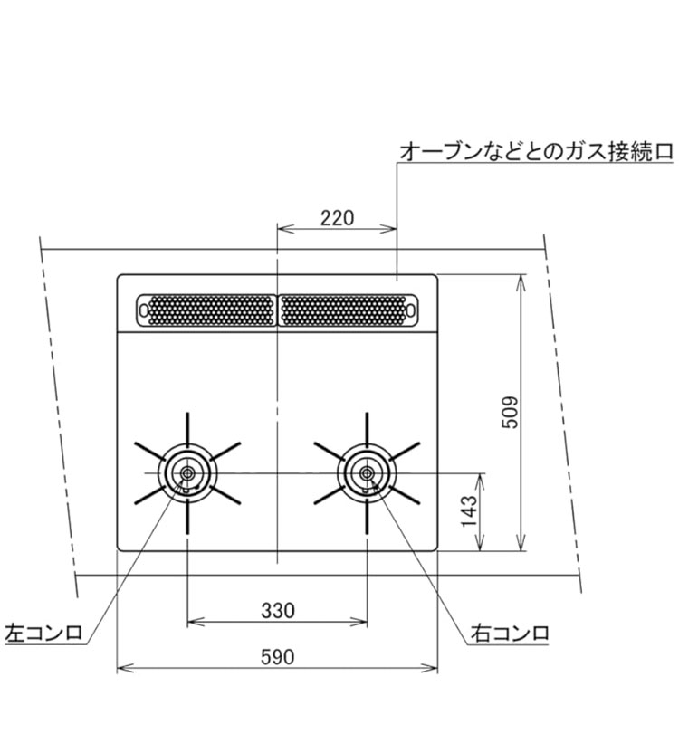 N2WV8RWTP2SI 12A13A 新 ファミ2口 ノーリツビルトインガスコンロ