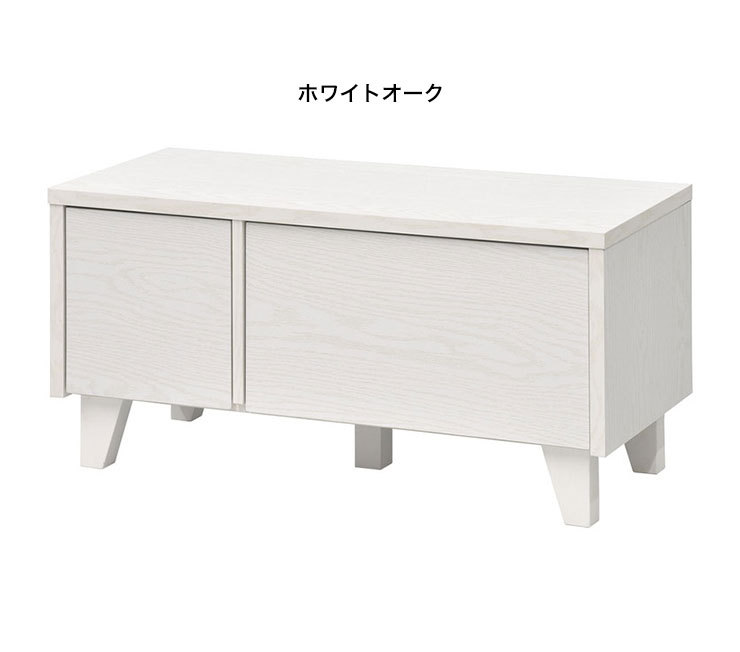 シンプルTV台(ホワイト)なっきゃのうLMMSZB THE TV BOARD / LOW TABLE 無垢 ホワイトオーク × Stainless