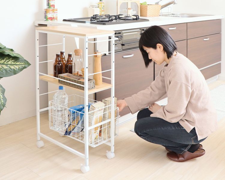 せることが キッチンワゴン キャスター付き 隙間収納 おしゃれ スリム スチール 木 木製 ワゴン ナチュラル ブラウン ホワイト ブラック アイアン 収納 シンプル 代引不可 リコメン堂 通販 Paypayモー スライドさ