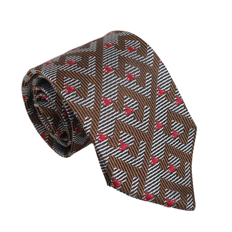 Vivienne Westwood ネクタイ グレー オーブ柄 ドット イタリア Vivienne Westwood ヴィヴィアンウエストウッド ネクタイ ライトグレー