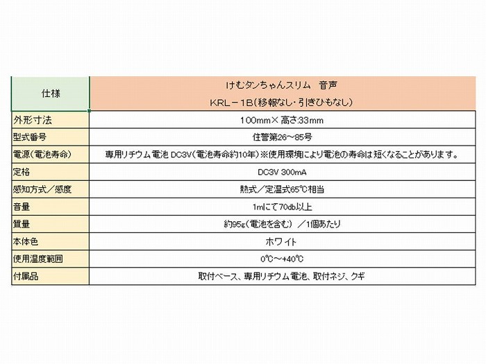 ニッタン 住宅用火災警報器 スリム型 ねつタンちゃん 熱式 CRL