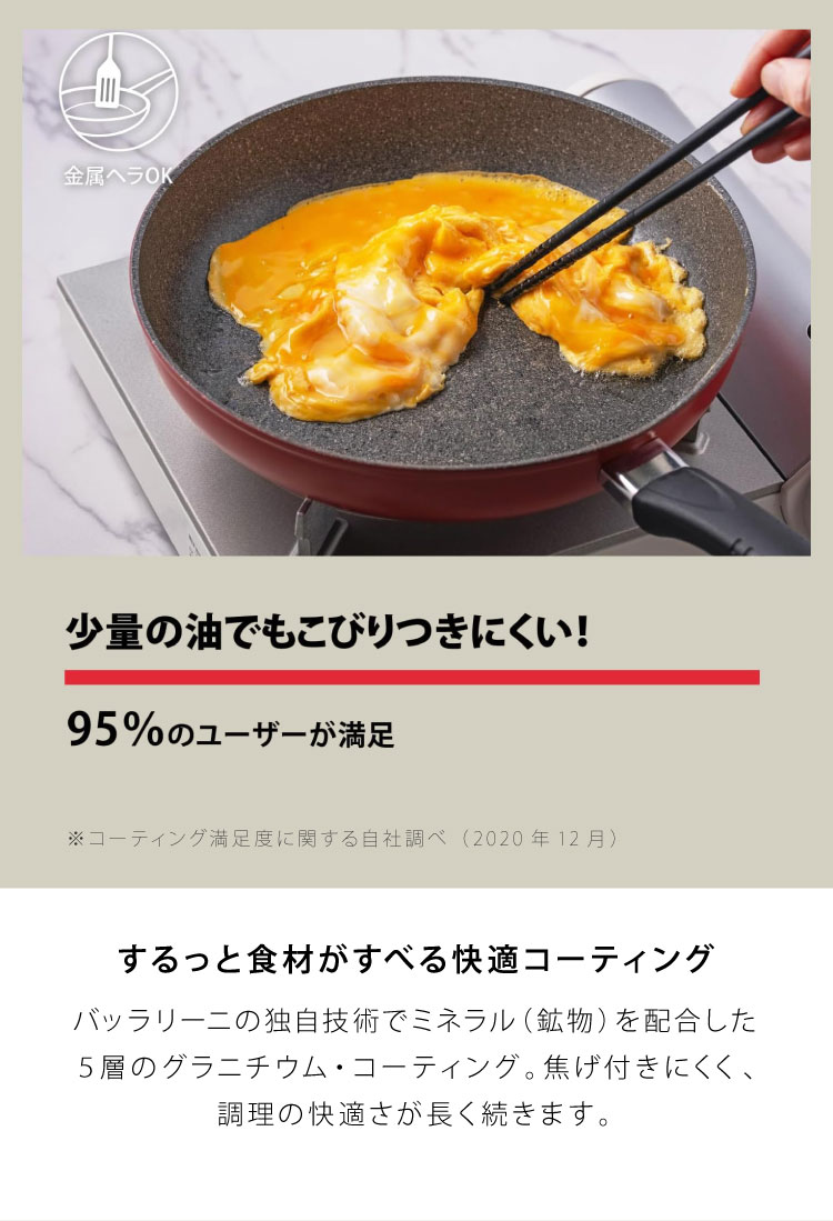 バッラリーニ モンテロッソ フライパン 26cm イタリア製 ガス火 バッラリーニ モンテロッソ フライパン 26cm イタリア製 ガス火