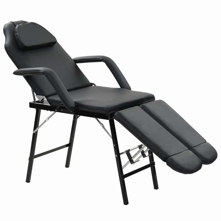 エステチェアー vidaXL 携帯用 フェイシャルエステチェア 合成皮革 185x78x76cm