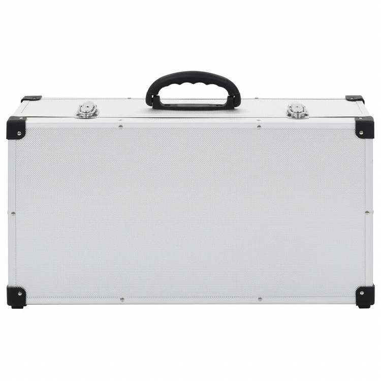 vidaXL CDケース 80枚 アルミ ABS シルバーオフィス用品 ファイル 整理