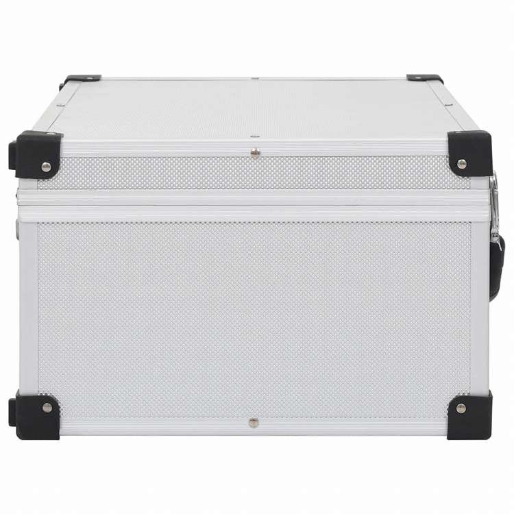 vidaXL CDケース 60枚 アルミ ABS シルバーオフィス用品 ファイル 整理
