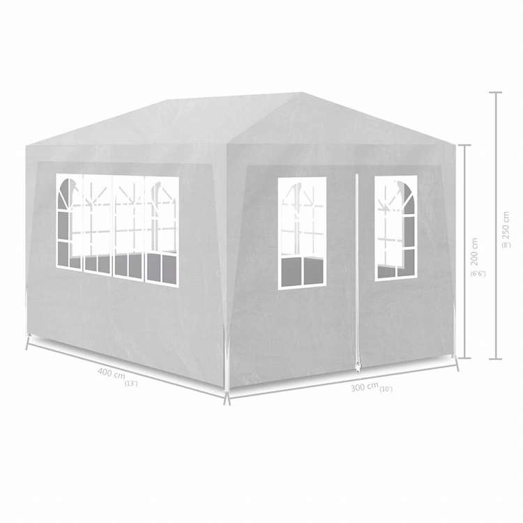vidaXL パーティーテント 3 x 4 m ホワイトホーム ガーデン 芝