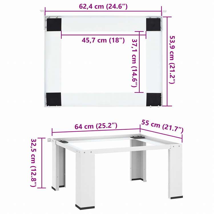 vidaXL 洗濯機置き台 ホワイトホーム ガーデン 家電用アクセサリ 洗濯