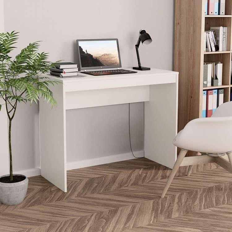 vidaXL デスク ホワイト 90x40x72cm エンジニアリングウッド家具
