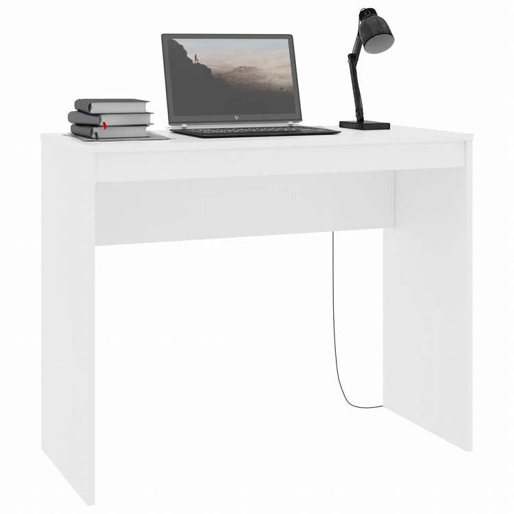 ホワイトデスク　ホワイト家具　デスク vidaXL デスク ホワイト 90x40x72cm エンジニアリングウッド家具