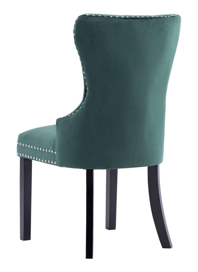 vidaXL ダイニングチェア 2点 ダークグリーン ベルベット製 家具