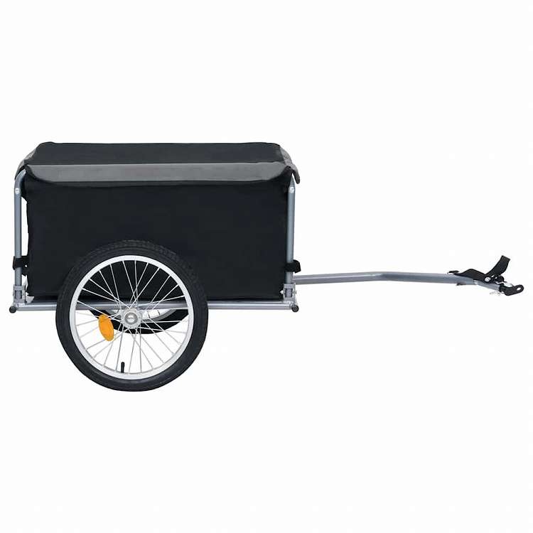 vidaXL 自転車用トレーラー ブラック グレー 65kgスポーツグッズ