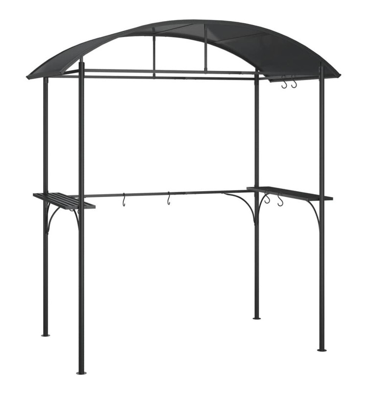 vidaXL バーベキューガゼボ サイドシェルフ付き アンスラサイト