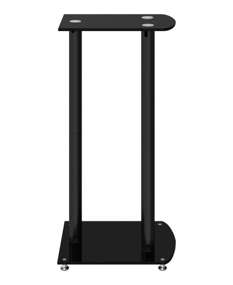 vidaXL スピーカースタンド 2点セット ブラック 強化ガラス 代引不可