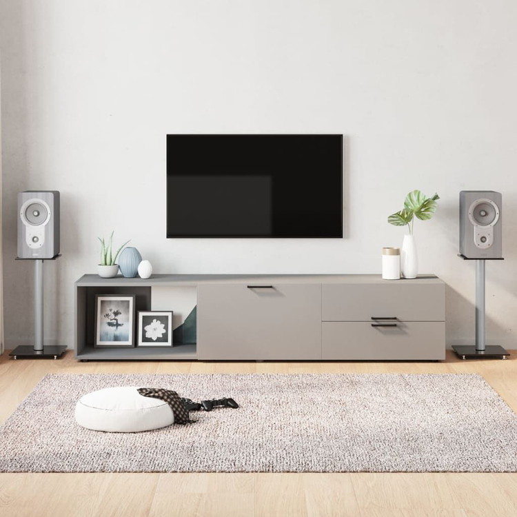 vidaXL スピーカースタンド 2点セット ブラック シルバー 強化ガラス