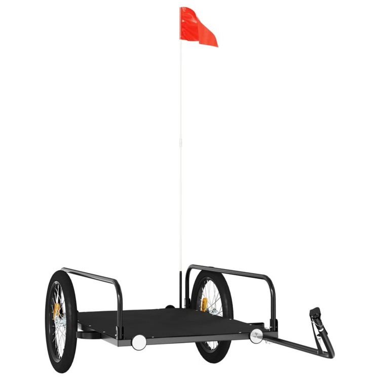 vidaXL 自転車用トレーラー ブラック 135x70x37 cm 鉄製スポーツグッズ
