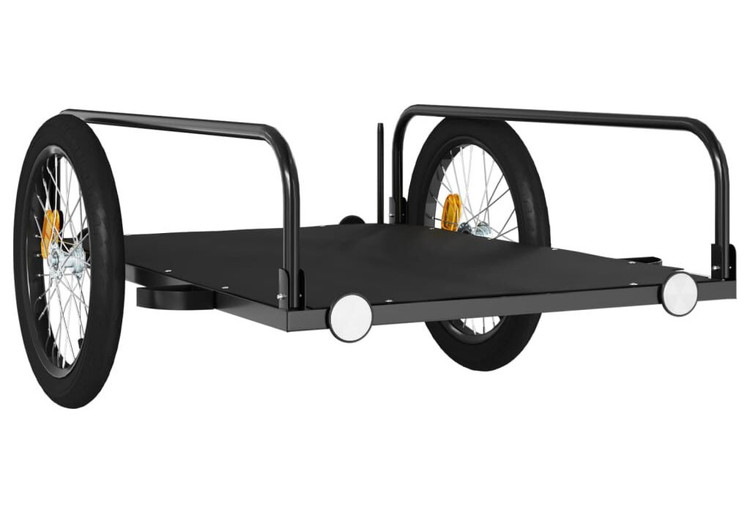 vidaXL 自転車用トレーラー ブラック 135x70x37 cm 鉄製スポーツグッズ