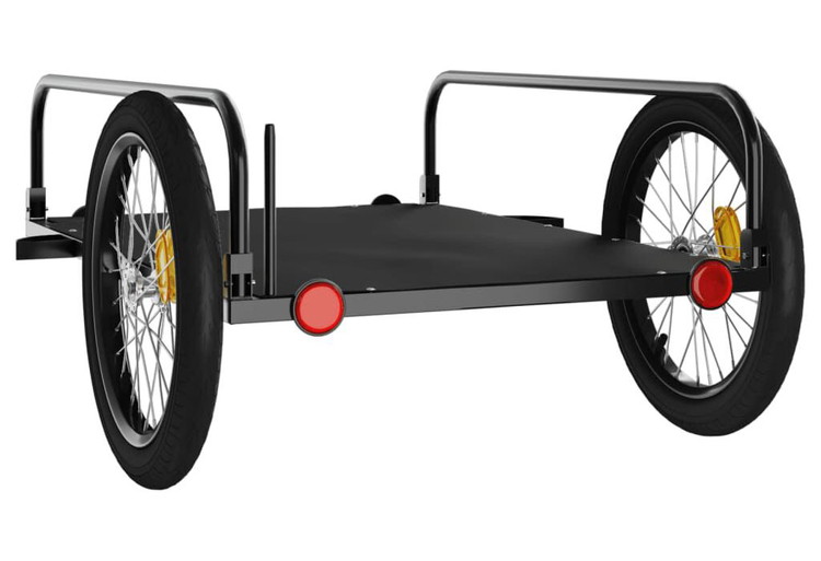 vidaXL 自転車用トレーラー ブラック 135x70x37 cm 鉄製スポーツグッズ