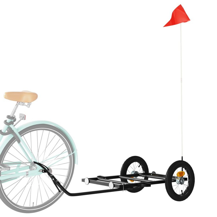 vidaXL 自転車用トレーラー ブラック 122x53x28 cm 鉄製スポーツグッズ