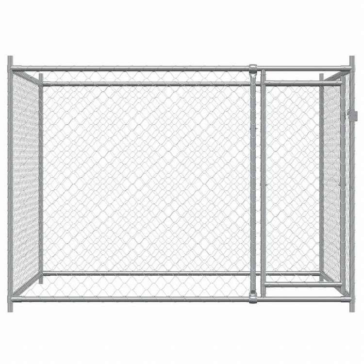 vidaXL 犬用ケージ ドア付き グレー 2x2x1.5 m 亜鉛メッキ鋼Animals