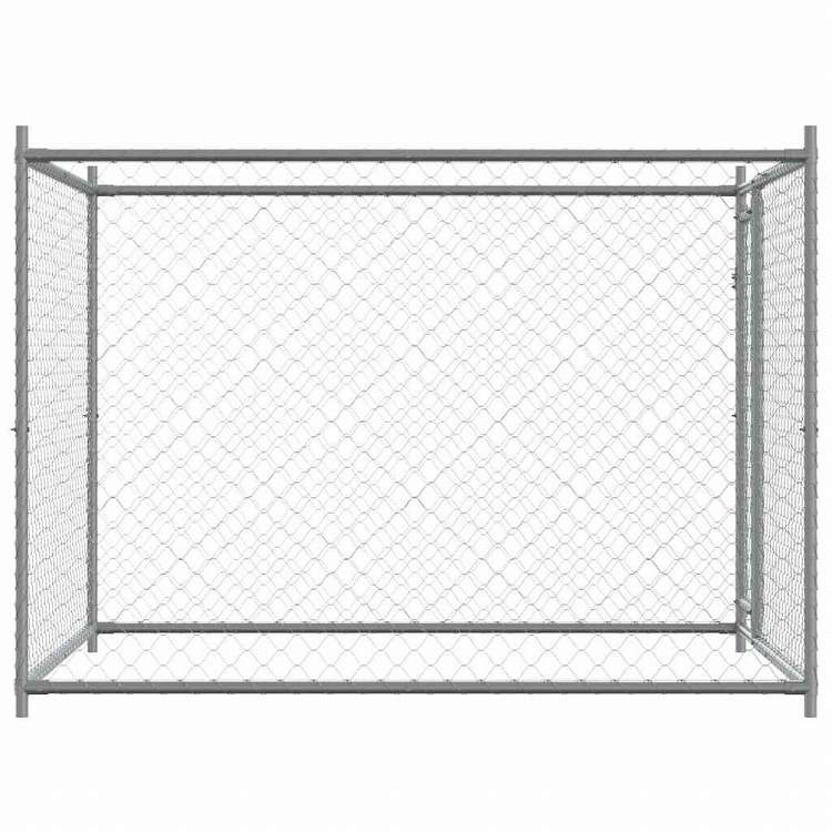 vidaXL 犬用ケージ ドア付き グレー 2x2x1.5 m 亜鉛メッキ鋼Animals